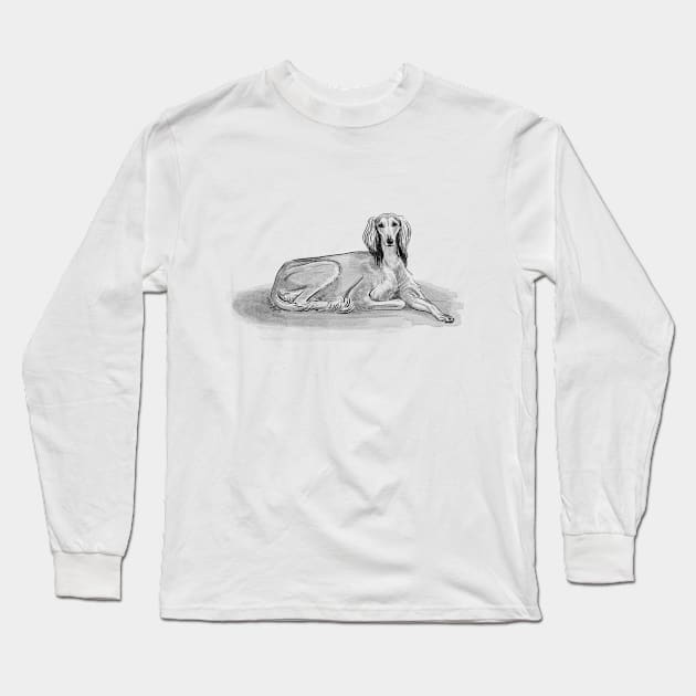 Saluki Long Sleeve T-Shirt by VEROfojt